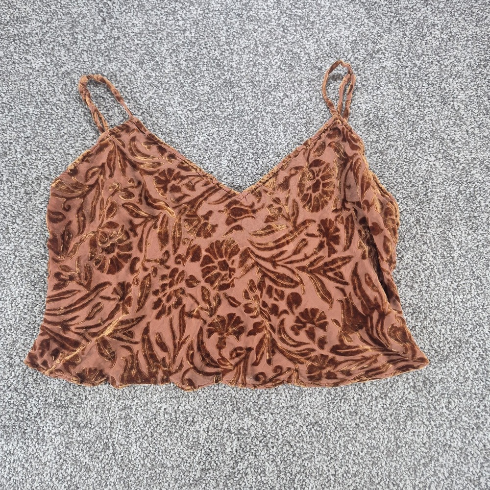 Y2K Victoria's Secret Velvet Silk Crop Top Womens XL Sheer Whimsigoth Grunge